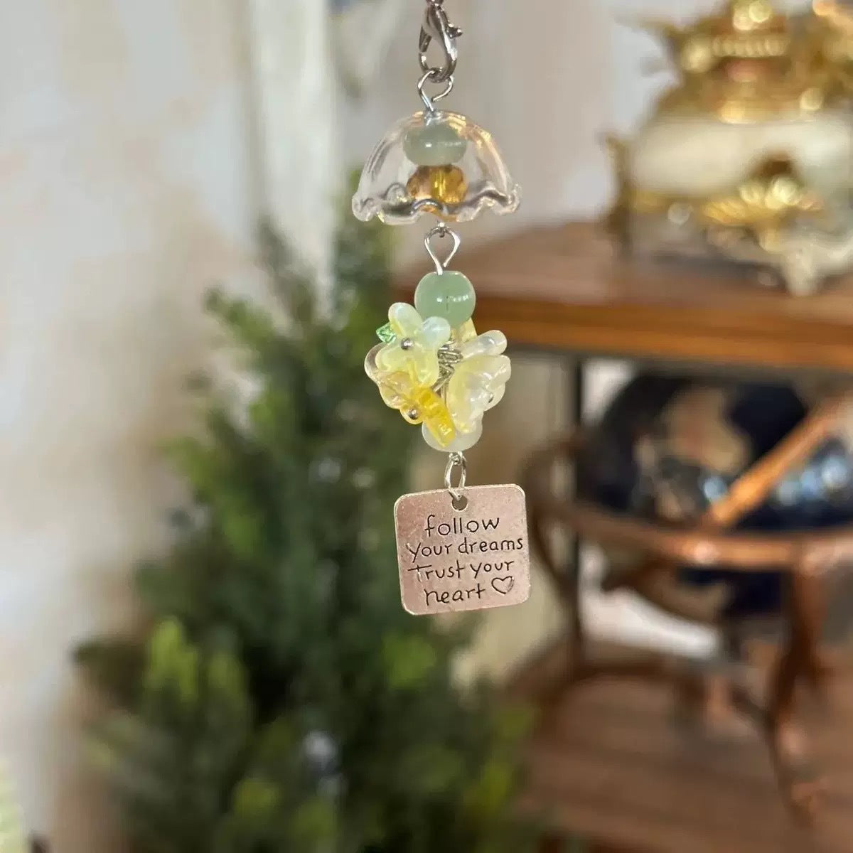Jasmine maple leaf ginkgo wind chimes pendant phone case charm bag camera keychain lanyard