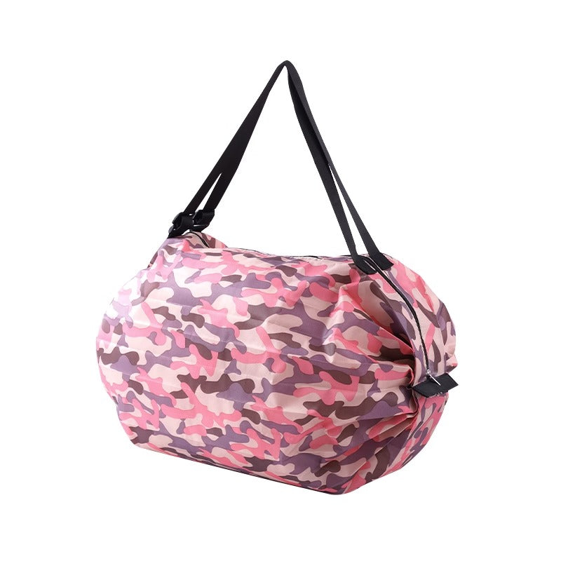 Foldable Large Capacity Shopping Bag One Shoulder Portable Environmental Protection Travel Thick Fashion Shopping Bag