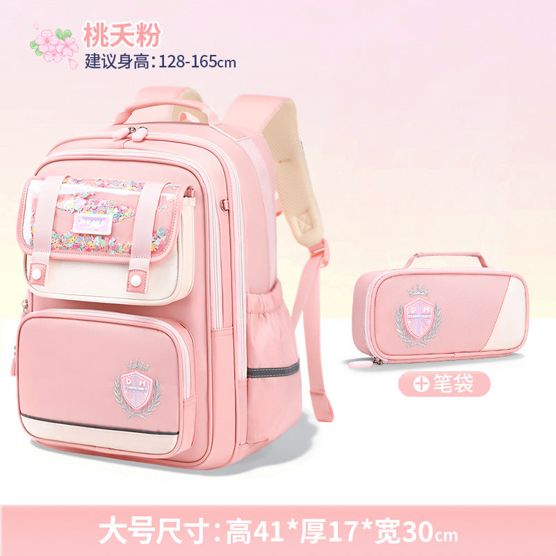2026 New Kids Backpack for Grades 1-6, Lightweight & Ergonomic Design with Large Capacity, Breathable and Waterproof Oxford Fabric, British Style School Bag with Pencil Case and Study Bag Set