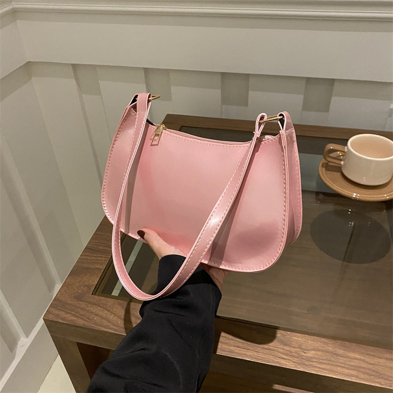 Popular Fashion Korean Style Shoulder Bag Women's Spring New All-Match Solid Color Gentle Small Square Bag