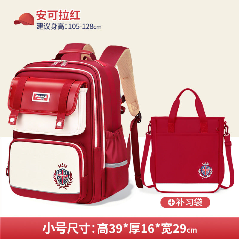 2026 New Kids Backpack for Grades 1-6, Lightweight & Ergonomic Design with Large Capacity, Breathable and Waterproof Oxford Fabric, British Style School Bag with Pencil Case and Study Bag Set