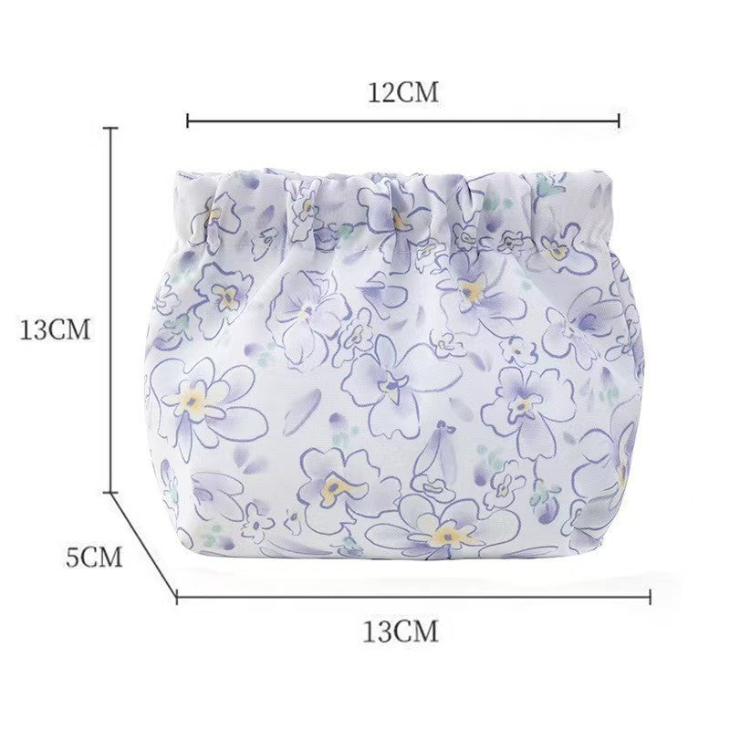 Elastic Printed Portable Storage Bag with Automatic Closure, Waterproof and Durable for Makeup and Daily Essentials