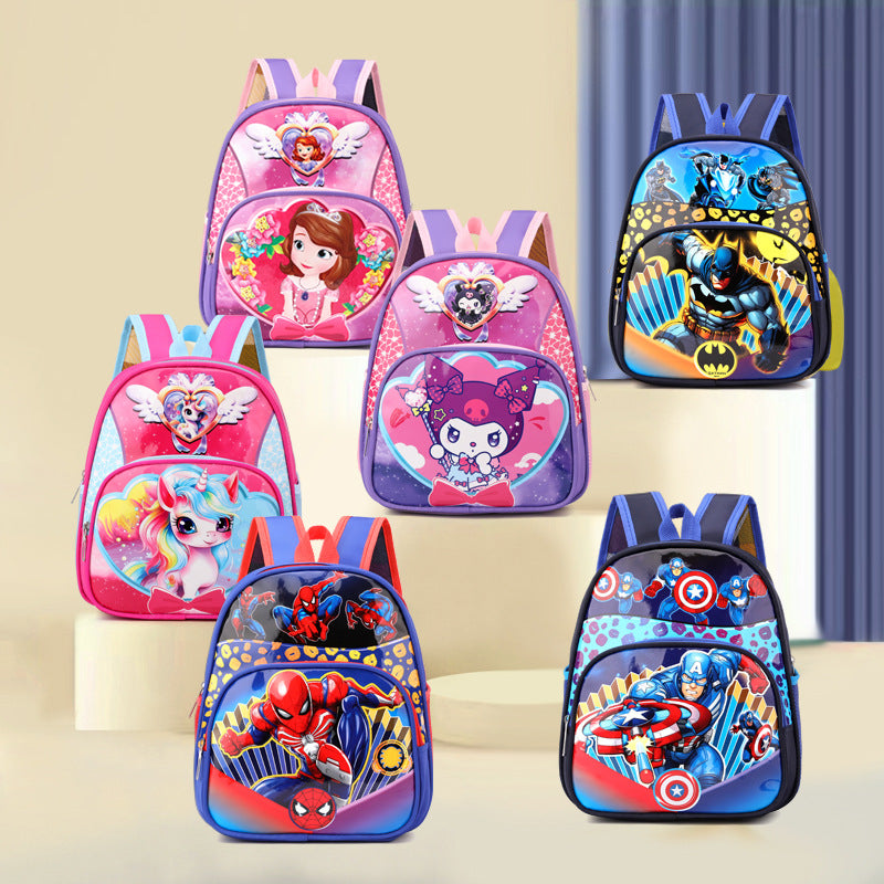 New Spider-Man Cartoon Kid's Small Schoolbag Labubu Boys and Girls Kindergarten Backpack Super Light and Burden-Free
