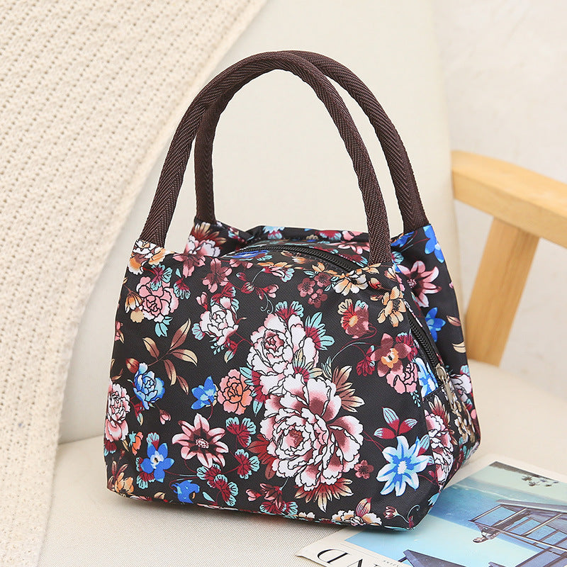 Stylish Waterproof Nylon Handbag with Floral Print for Women - Perfect for Daily Use and Travel