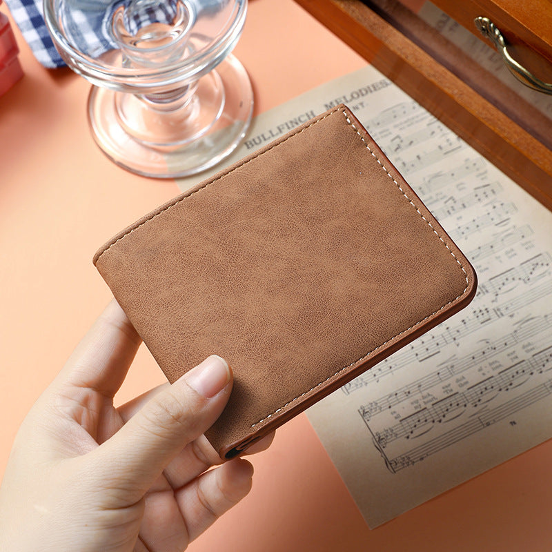 Card Holder Wallet Integrated Men's Ultra-Thin Short Wallet Soft Leather Wallet Multi-Card-Slot Wallet