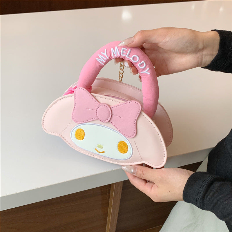 Cute Kawaii My Melody Handbag with Bow and Chain Strap, Perfect for Daily Use and Fashion Lovers