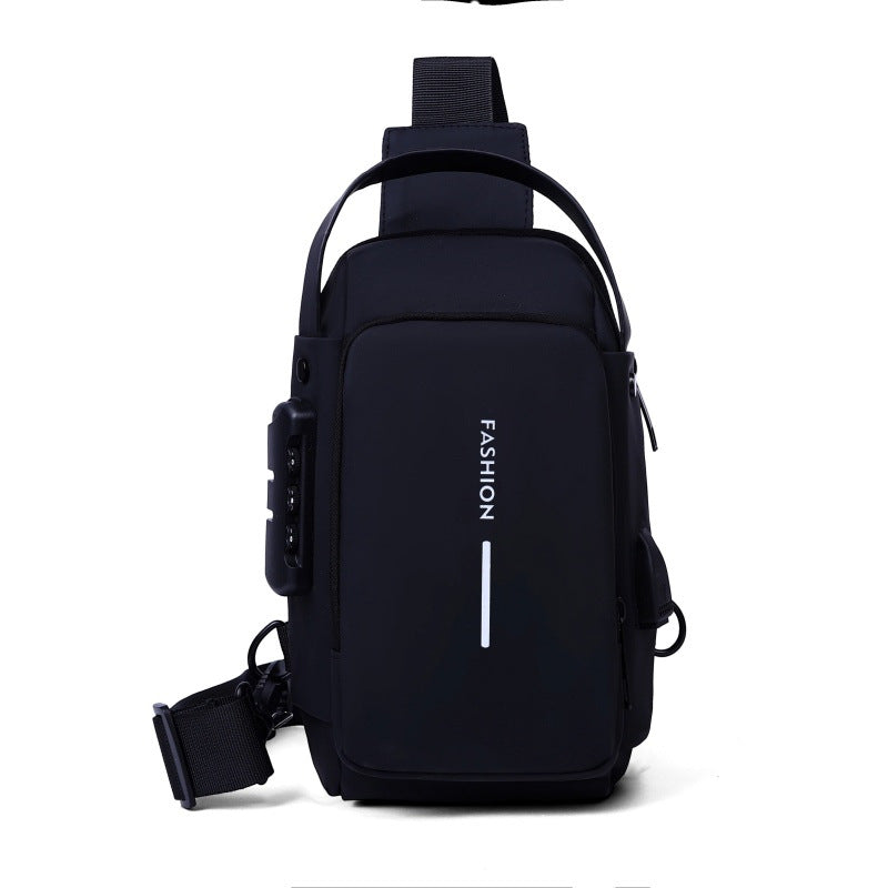 Chest Bag Men's Anti-Theft Outdoor Leisure Shoulder Stylish and Versatile Password Lock Crossbody Bag