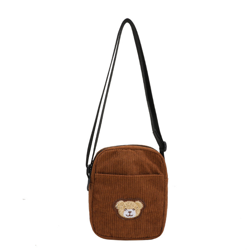 Nylon New Corduroy Small Square Bag Girls' Student Canvas Crossbody Cute Fashion Shoulder Bag