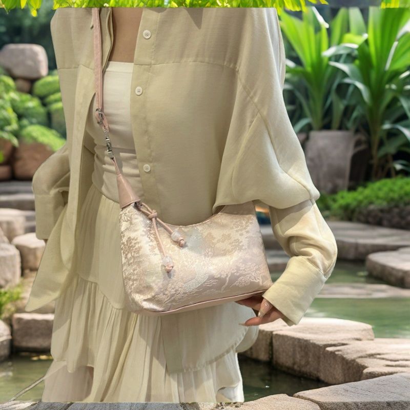 Women's Cross-Body Bag New Chinese Hand Bag New National Style Printed Crossbody Bag Mobile Phone Bag Inner Bag Everyday Joker