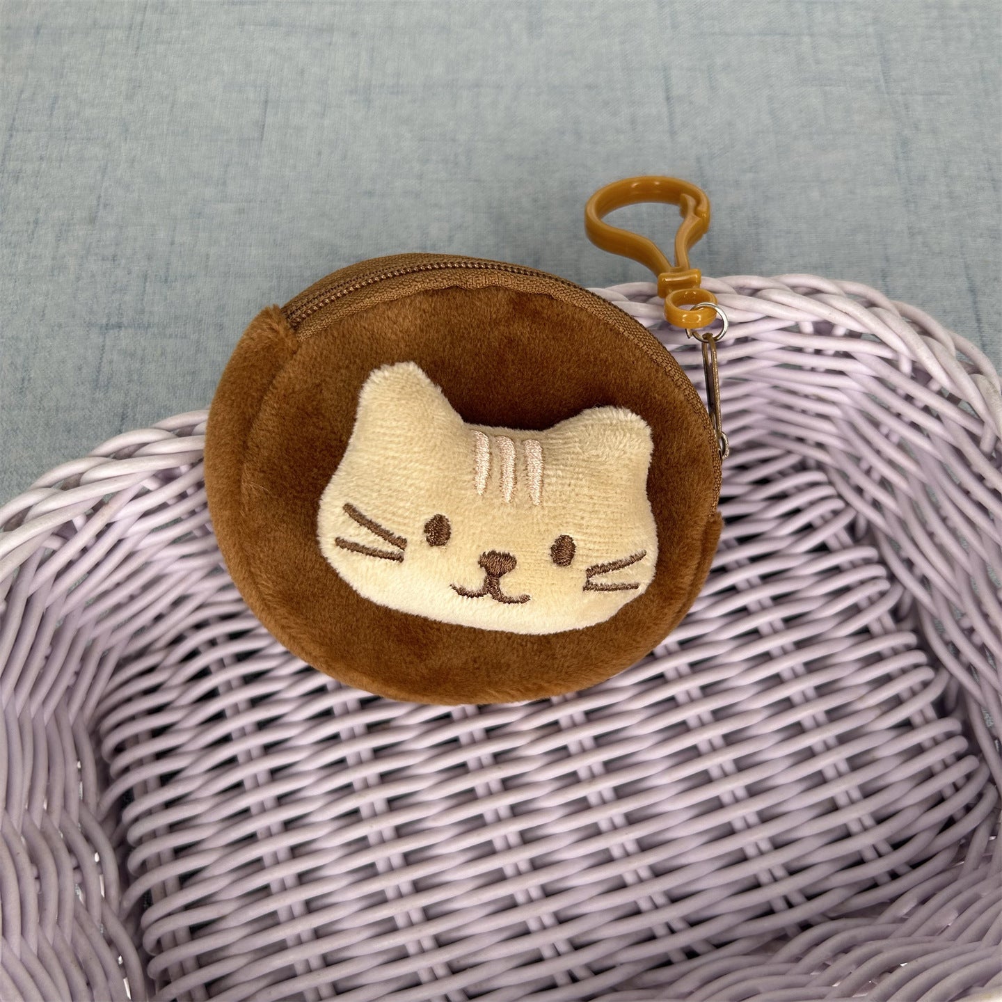 Women's Wallet Cute Plush Cat Coin Purse Set with Mirror and Keychain Suitable for Children's Daily Use and Fashion Match