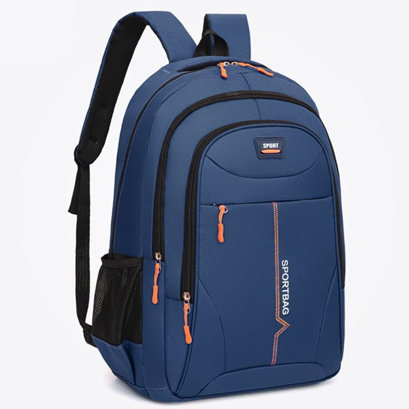Men's Large Capacity Backpack Student Travel Computer Backpack Wear-Resistant Oxford Cloth Material Ergonomic Curved Shoulder Strap Design