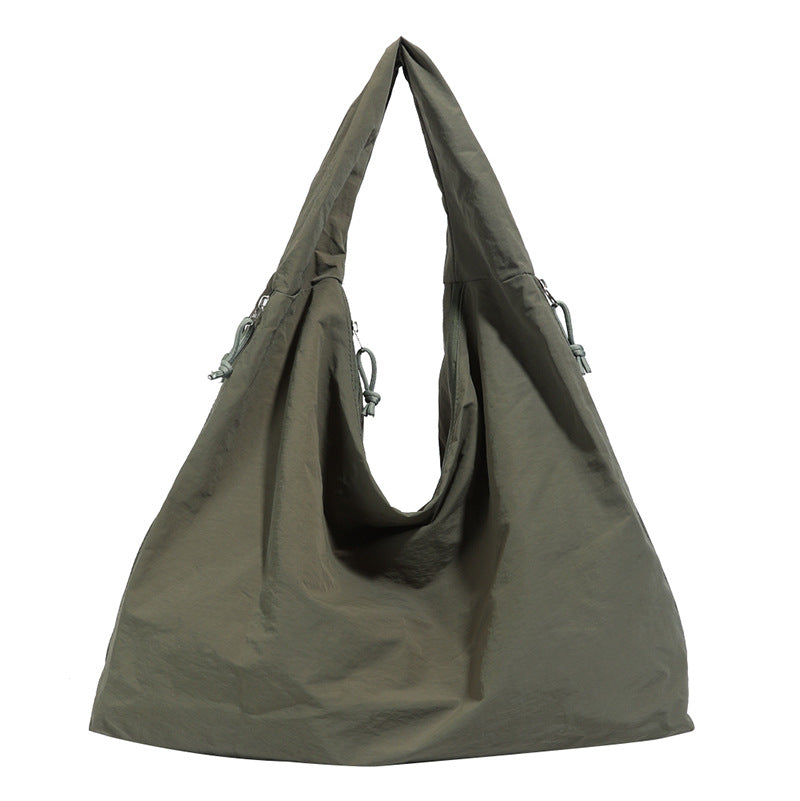 Minimalist Large Capacity Tote Bag for Women, Soft Fabric Shoulder Handbag with Multiple Inner Pockets, Casual Everyday Style