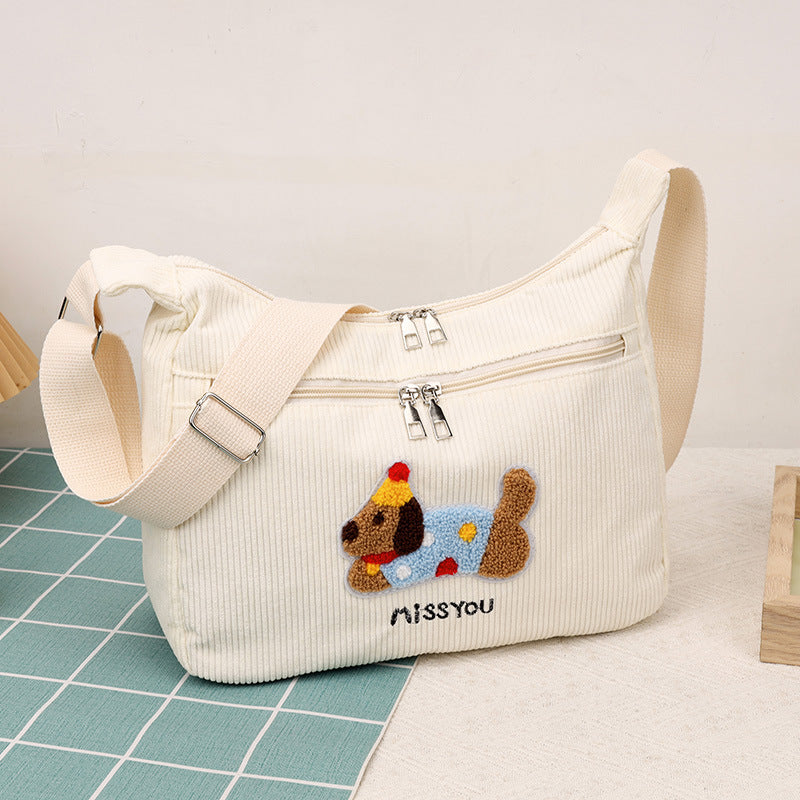 Shoulder Bag Women's Retro Commuter Large Capacity New Popular Student Class Crossbody Tote Bag