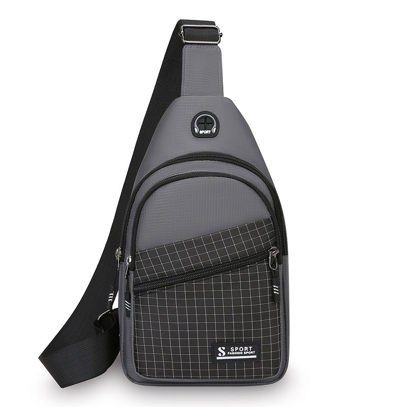 New Men's Chest Bag Fashion Simple Shoulder Messenger Bag Sports Casual Nylon Small Shoulder Bag