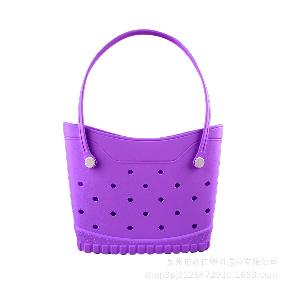 Stylish EVA Beach Tote Bag with Hollow Design, Lightweight and Spacious for Daily Use