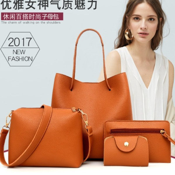 Stylish Four-Piece Bag Set for Women, Minimalist Design with Magnetic Closure, Perfect for Daily Use