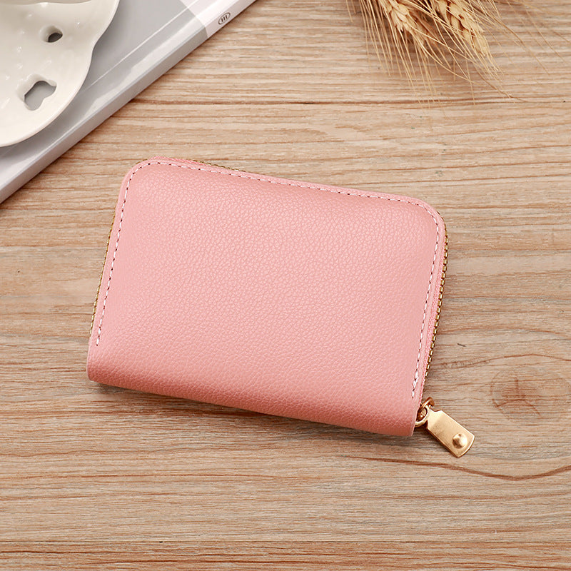 Fashionable Minimalist Women's Compact Zipper Wallet with Multi-Card Slots and Large Capacity for Daily Use