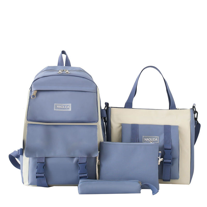 Cute Campus Style Backpack Set with Matching Bag and Accessories for Students