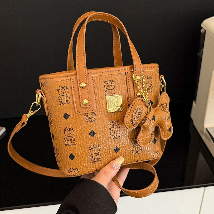 Fashion Printed Portable Vegetable Basket Bag Women's New Western Style All-Matching Shoulder Bag Cute Crossbody Bag