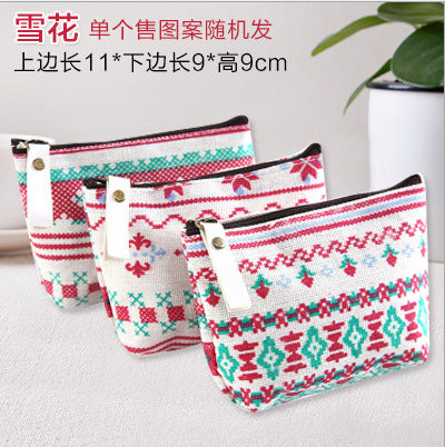 Cute Polar Bear Print Canvas Coin Purse for Women, Stylish Everyday Key and Card Holder with Zipper Closure