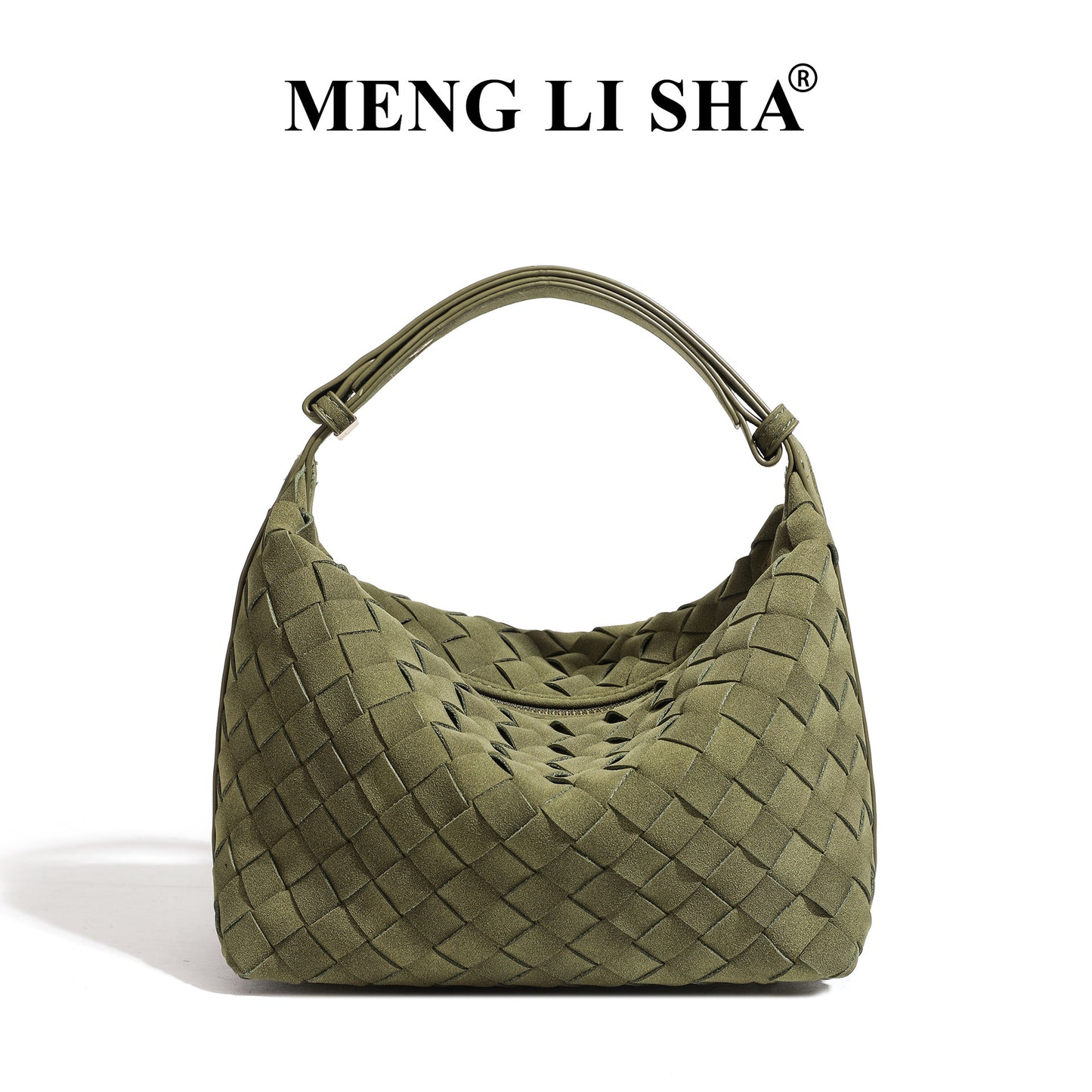 European and American New Suede Advanced Texture Woven Portable Lunch Bag Women's Fashion Simple Shoulder Crossbody Lunch Box Bag