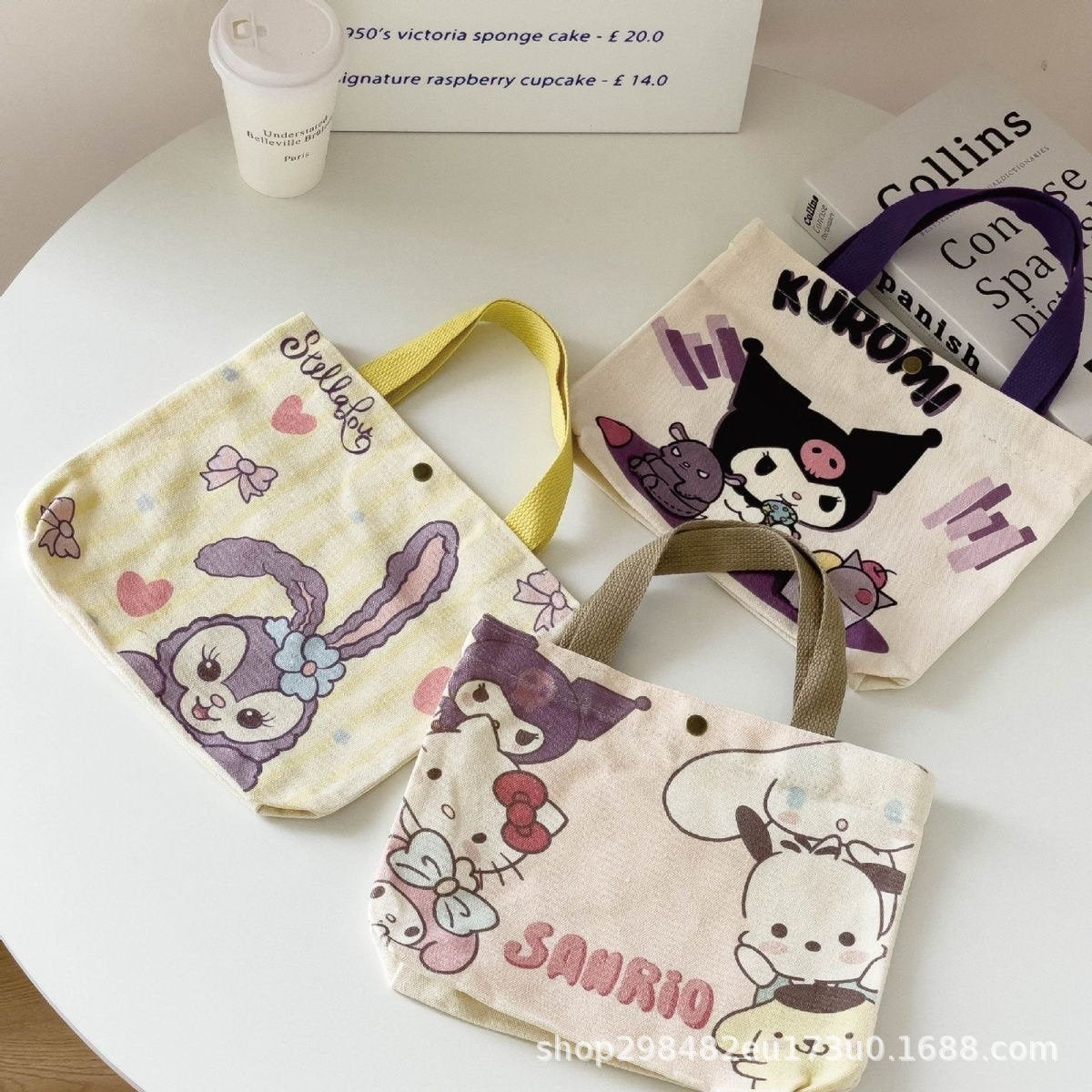 Cute Cartoon Canvas Tote Bag for Daily Use, Perfect for Students and Office Workers with Pochacco Design