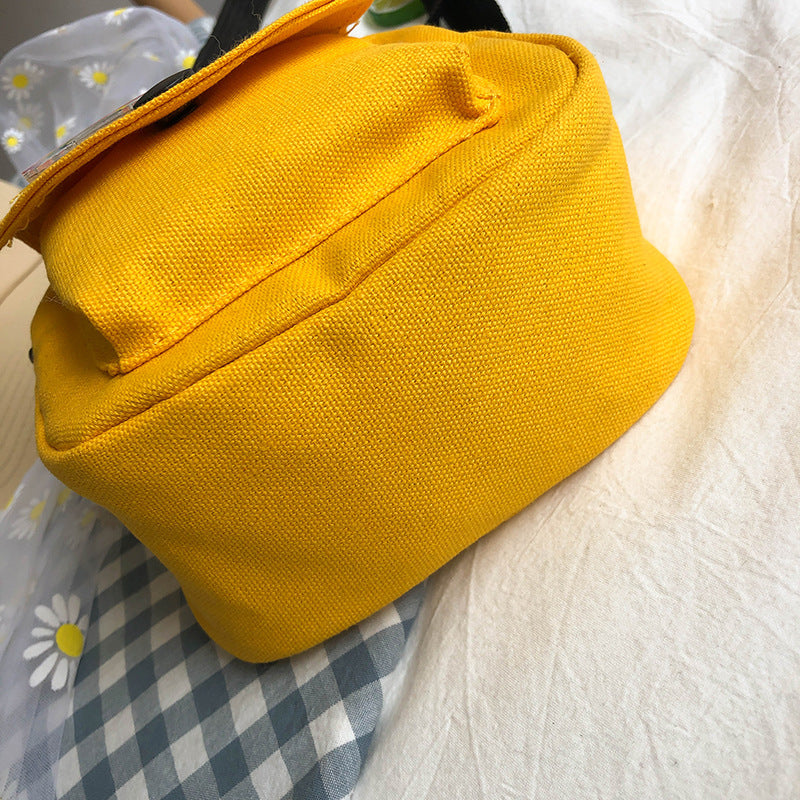 Cute Small Bag Women's New Fashion Versatile Canvas Messenger Bag Korean Casual Shoulder Small Square Bag