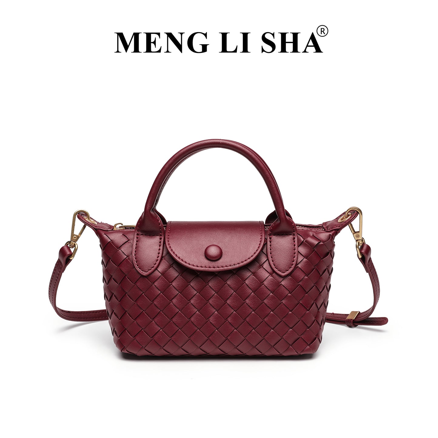 Woven Bag Women's Fashion Longchamps Bag Trendy One-Shoulder Crossbody Dumpling Bag Commuter's All-Matching Portable Small Square Bag