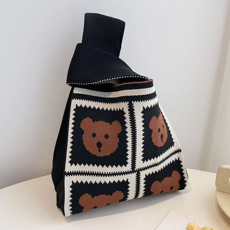 Vest Bag Women's Korean Knitted New Year Knitted Bag Hand Bag Knitted Oblique Bag