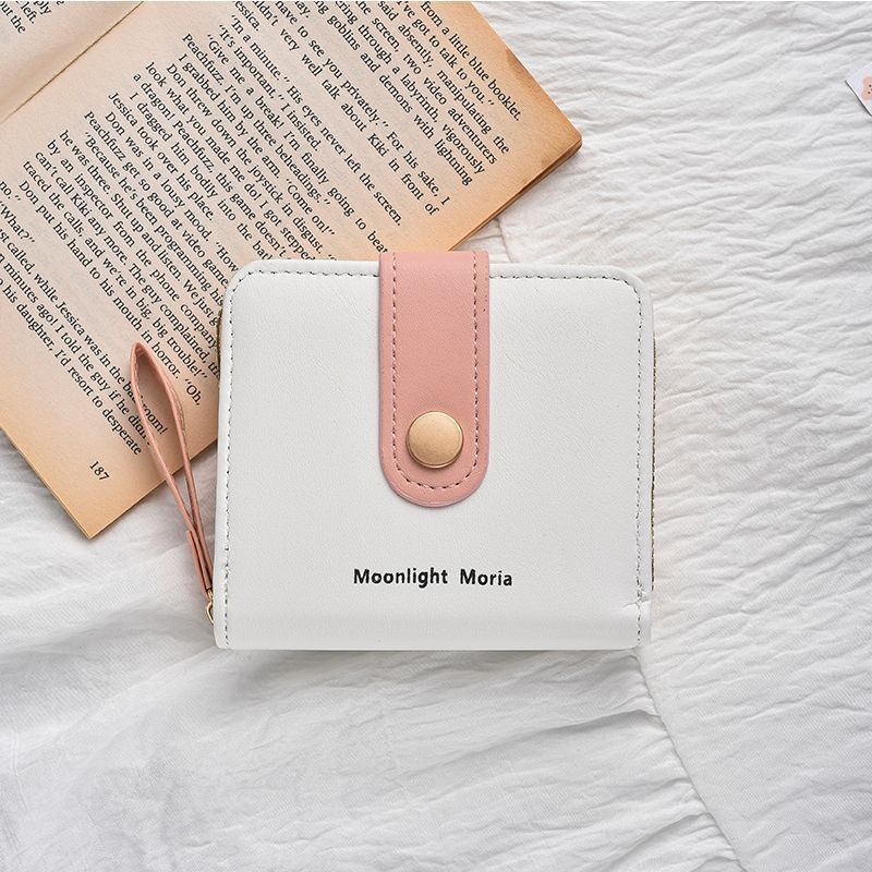 Simple Cute Kitten Japanese Style Women's Buckle Coin Pocket Portable Belt Women's Multi-Functional Short Wallet Wallet Card Holder