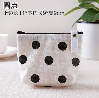 Cute Polar Bear Print Canvas Coin Purse for Women, Stylish Everyday Key and Card Holder with Zipper Closure