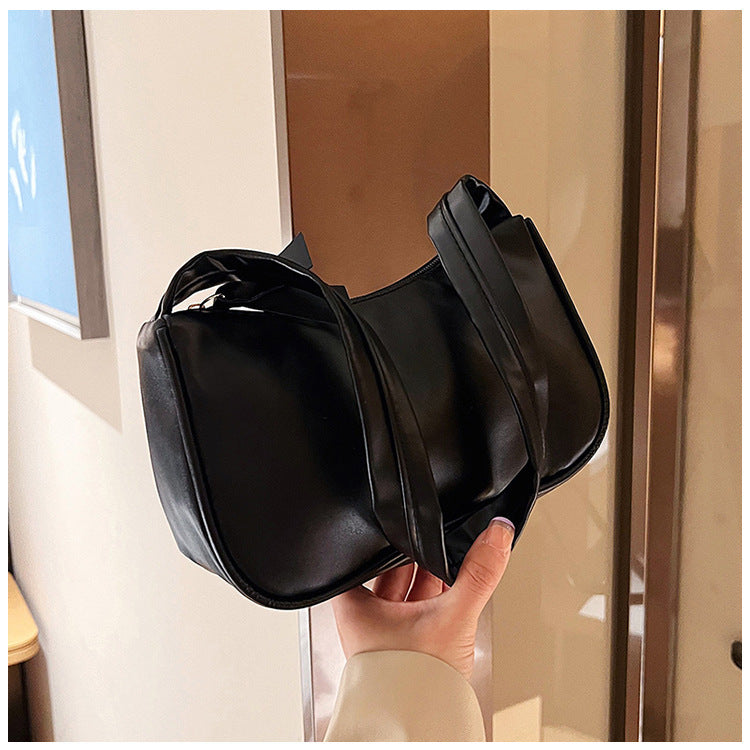 Chic Minimalist Crossbody Bag with Soft PU Material and Zipper Closure for Daily Fashion