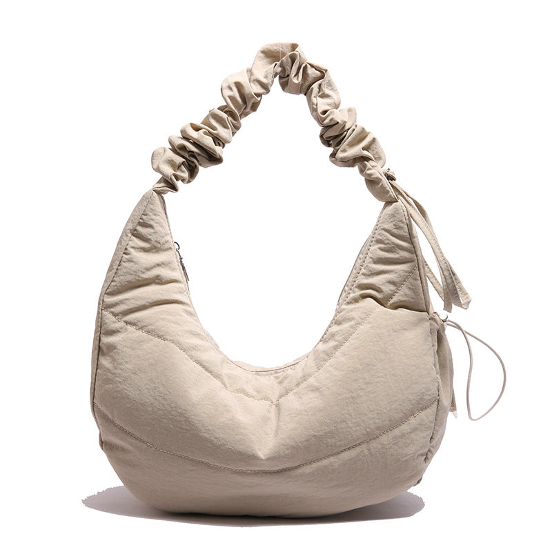 Dumpling Bag Women's Casual New Simple and Lightweight Large Capacity Student Class Commuter's All-Matching Shoulder Messenger Bag