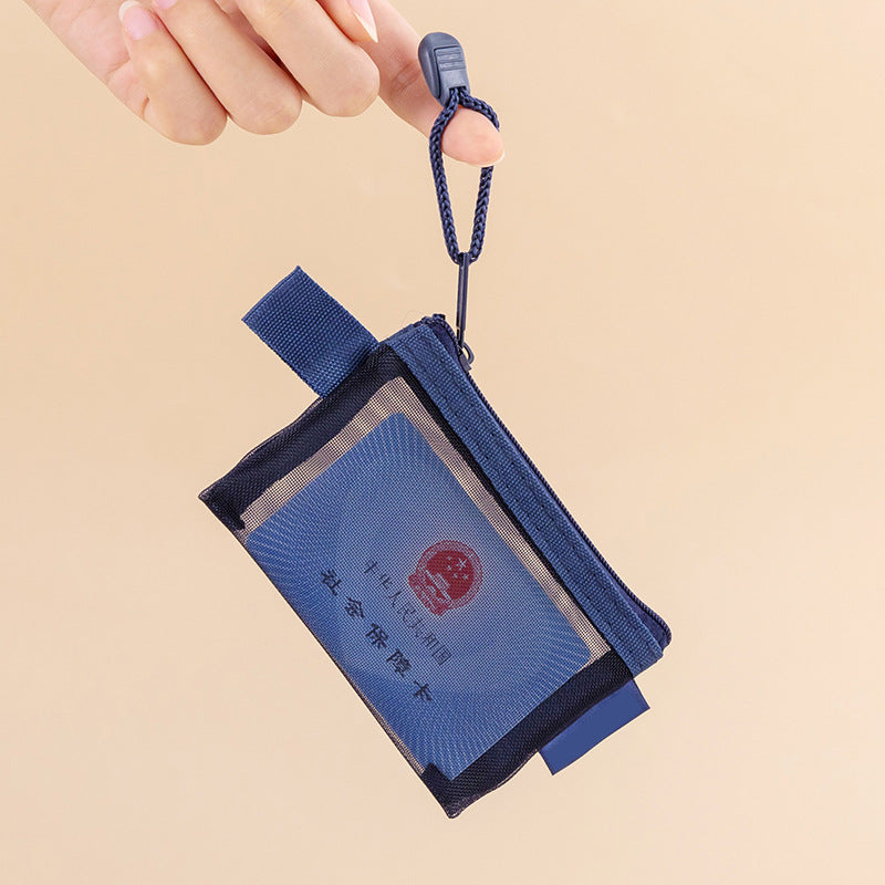Transparent Mesh Storage Pouches for Cosmetics, Keys, Cards, and Travel Essentials - Modern Minimalist Design