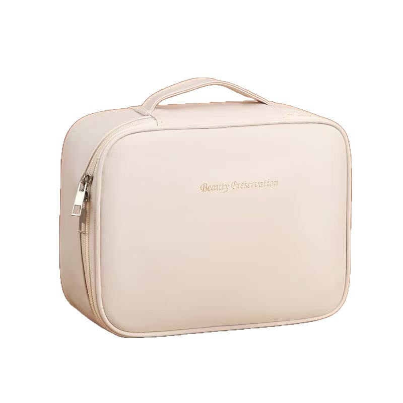 Elegant Large Capacity Cosmetic Bag with Multiple Compartments for Travel and Daily Use