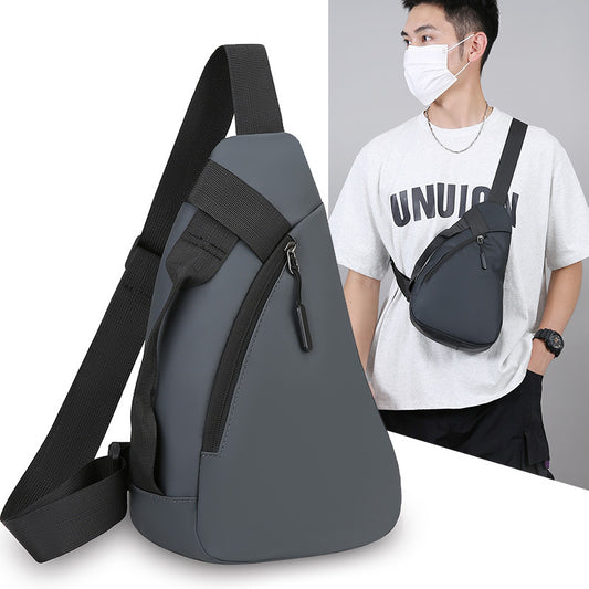 Casual Men's Chest Bag Large Capacity PU Leather Film High Quality Crossbody Bag Portable Shoulder Bag for Going out