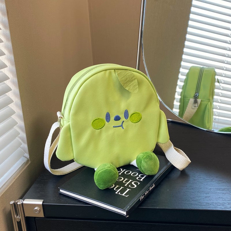 Cute Fruit Design Canvas Shoulder Bag for Kids Lightweight and Durable Daily Use