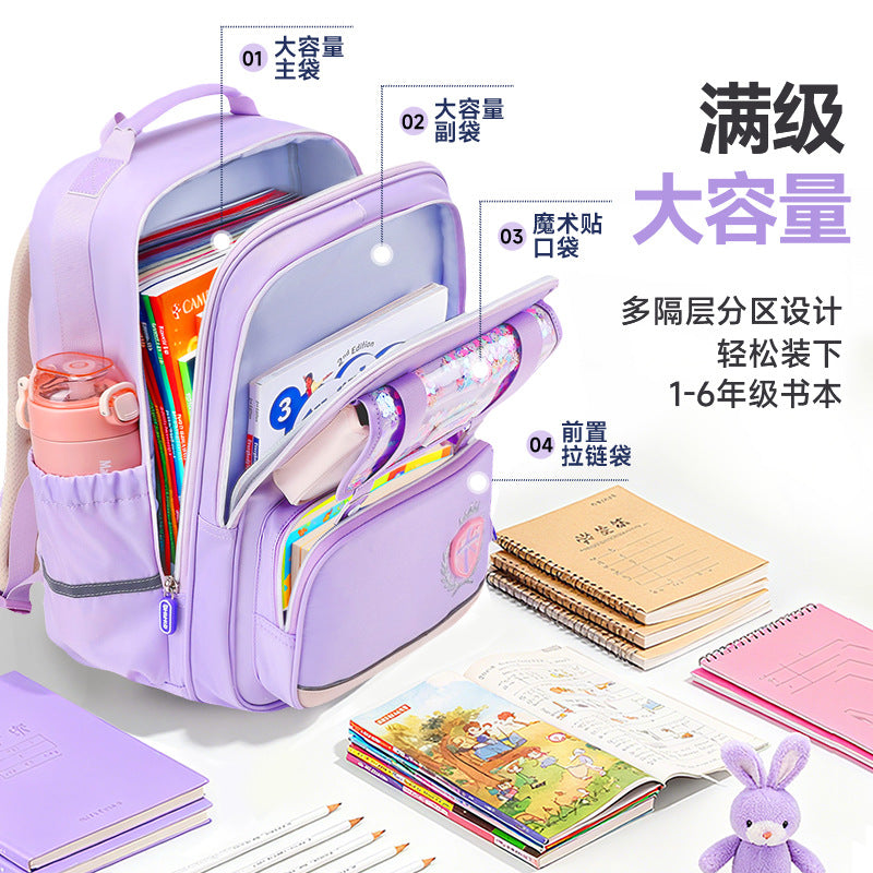 2026 New Kids Backpack for Grades 1-6, Lightweight & Ergonomic Design with Large Capacity, Breathable and Waterproof Oxford Fabric, British Style School Bag with Pencil Case and Study Bag Set