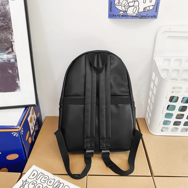 2025 New Soft PU Leather Backpack for Students and Travel, Waterproof Durable Large Capacity Casual Fashion Design