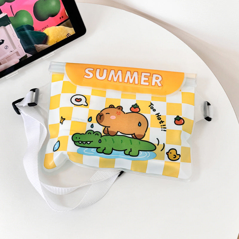Cute Cartoon Waterproof Phone Pouch with Floating Design for Swimming, Hiking, and Outdoor Adventures
