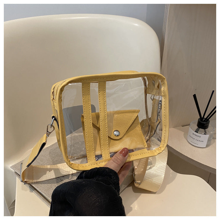 Spring and Summer New Special-Interest Design Trendy Cool Transparent Casual Shoulder Bag Fashion Trendy Simple Crossbody Small Square Bag
