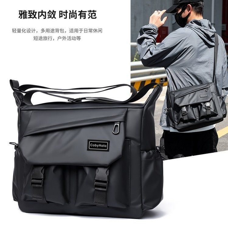 Crossbody Bag Men's Japanese Style Trendy Casual All-Matching Commuter Shoulder Bag Large Capacity Sports Outdoor Bag