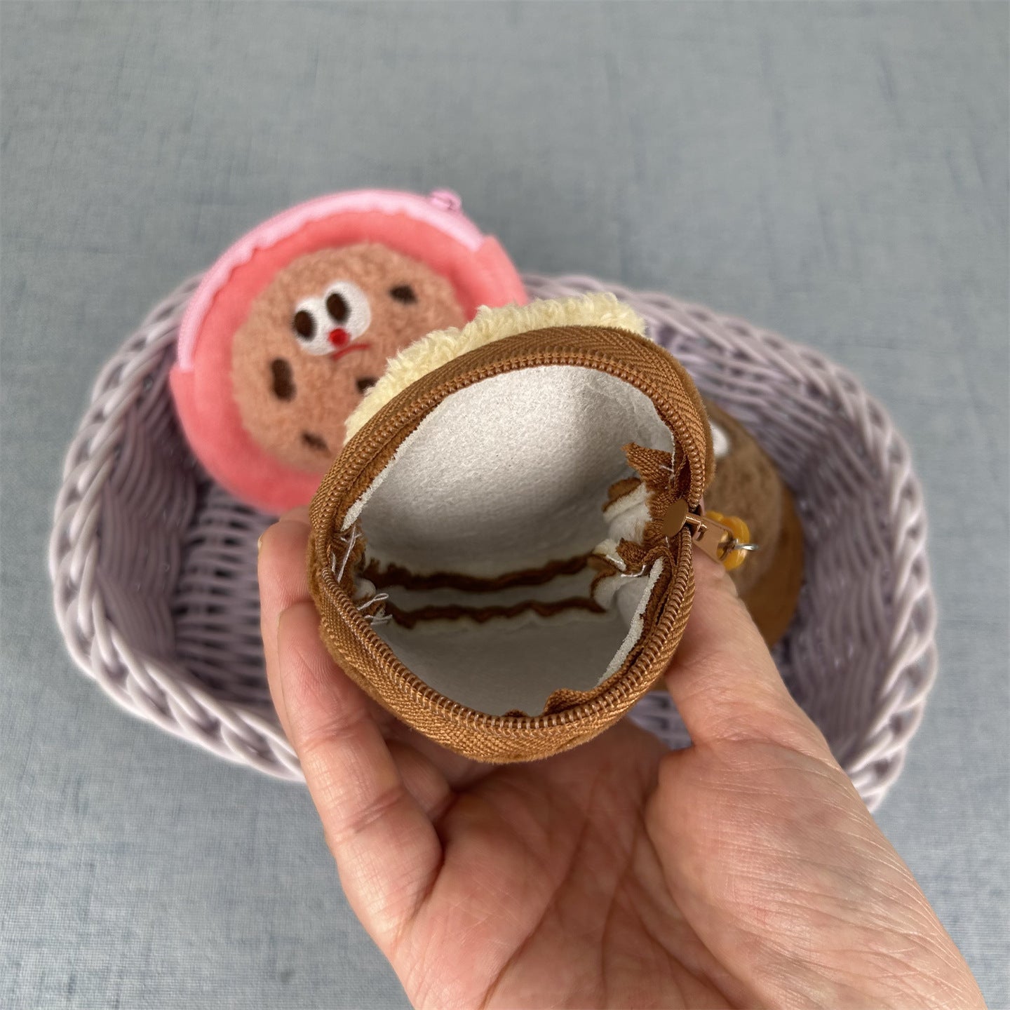Women's Wallet Cute Plush Cookies Coin Purse Children's Gift Storage Bag Biscuit Portable Wallet