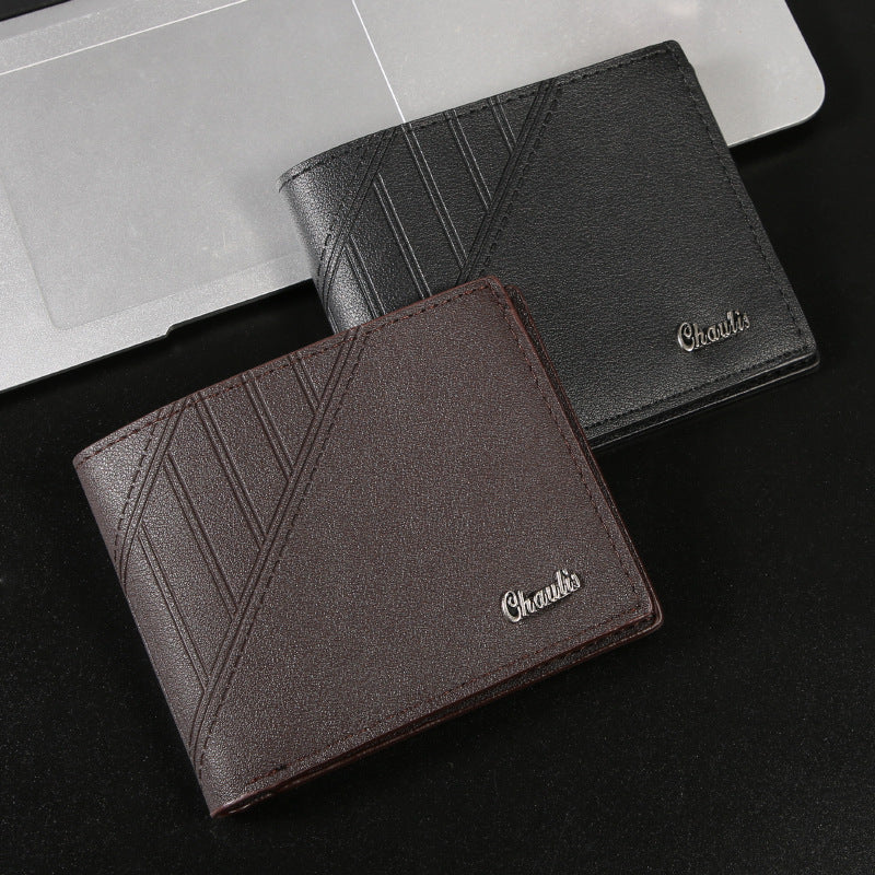 Men's Short Wallet Multiple Card Slots Lightweight and Wear-Resistant Pu Wallet with a Sense of Design Everyday Joker