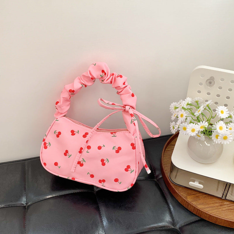 Fresh Sweet Handbags Women 2025 New Fashion Flower Nylon Shoulder Bag Fashion Underarm Bag