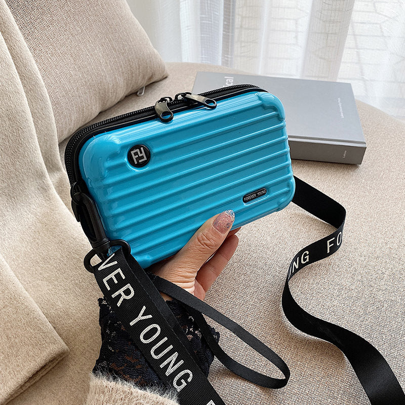 Stylish PC Hard Shell Cosmetic Bag with Adjustable Strap, Waterproof and Lightweight Travel Organizer for Everyday Use