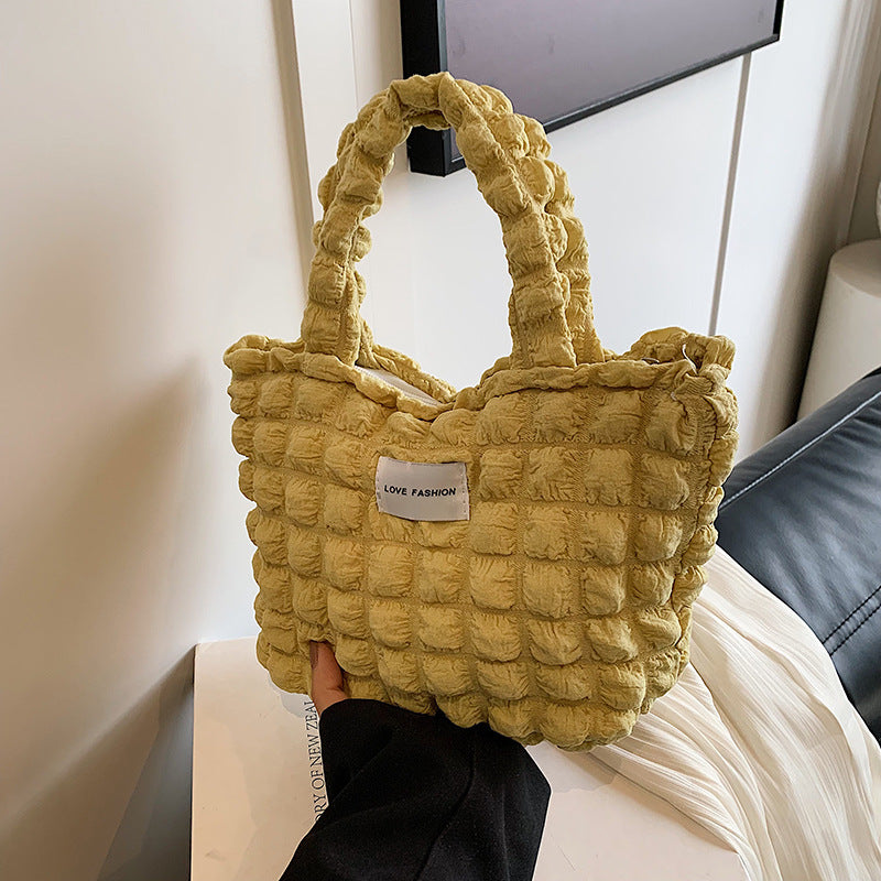 New Bubble Cloud Bag Commuter Shoulder Handbag Office Worker Large Capacity Summer Simple Korean Style Ins Women's Bag