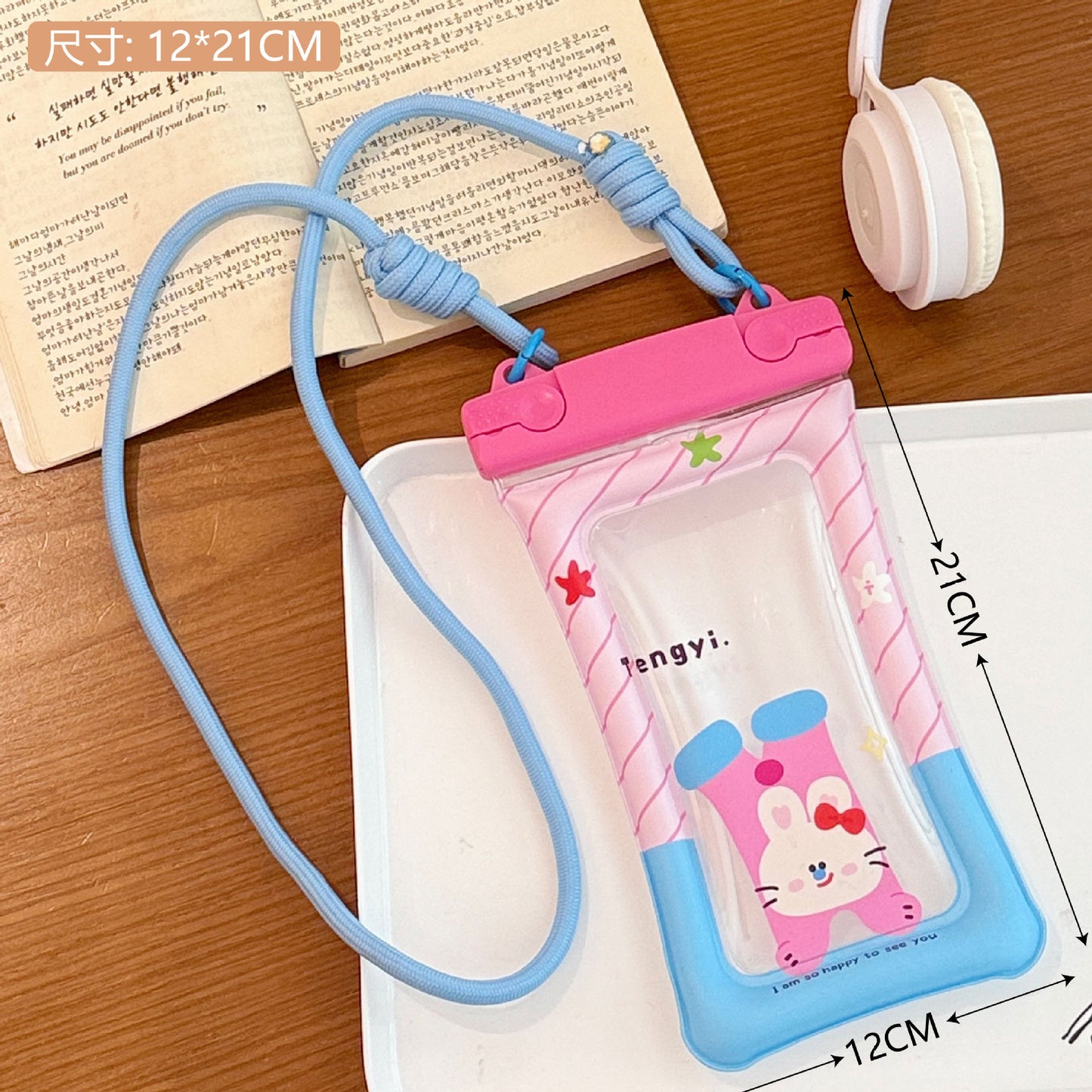 Cute Transparent Waterproof Mobile Phone Bag Touch Screen Design Suitable for Swimming Drifting Multifunctional Sealed Storage Bag