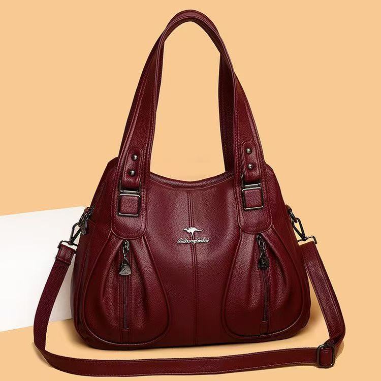 Handbags New Women's Fashion Retro Pu Mom Shoulder Bag Large Capacity