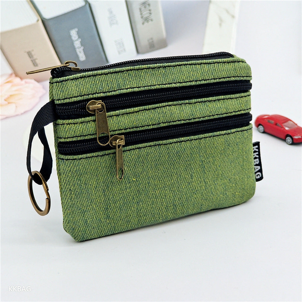 New Cartoon Three-Layer Sundries Storage Bag Summer Carry around Makeup Pouch Girls Coin Purse Key Card